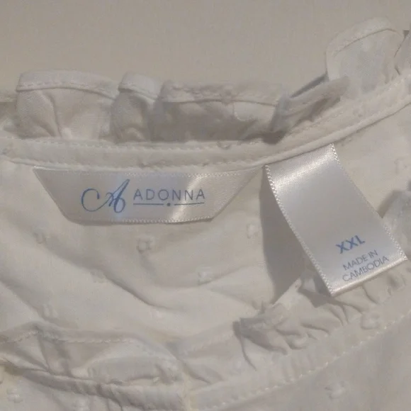 Adonna White Cotton Nightgown XXL NWT - Picture 3 of 6